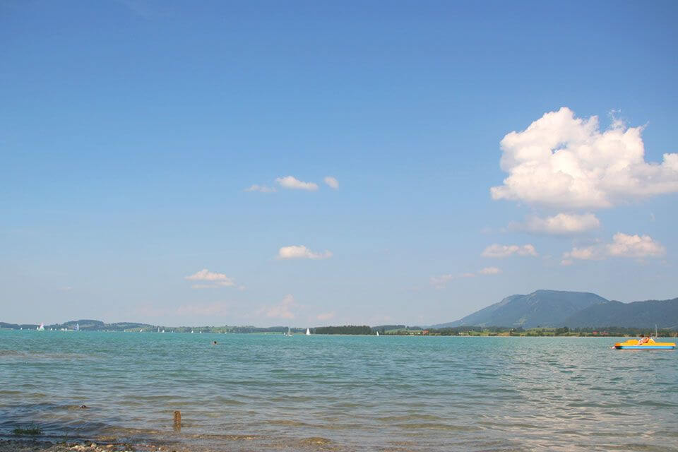 Segeln am Forggensee bei Füssen und Roßhaupten